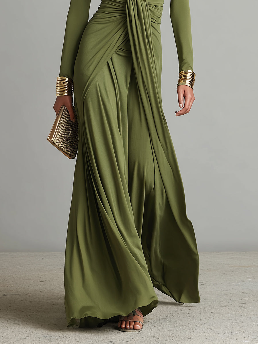AURA – Vestido Elegante Con Escote En V
