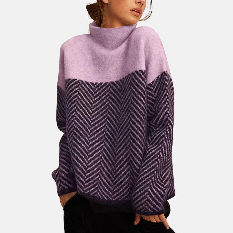 Herringbone knit sweater