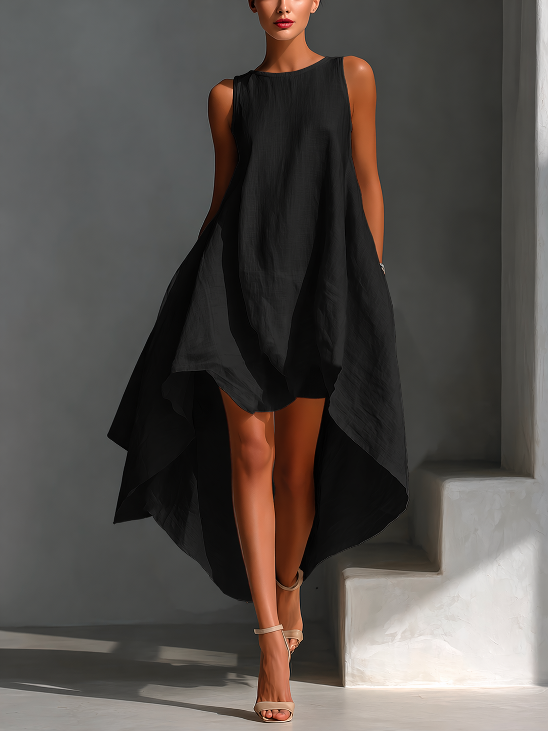 EMMA – Vestido Sin Mangas Y Bajo Asimetríco