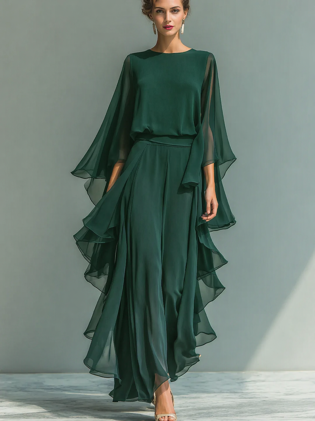 NATALIA – Conjunto Elegante Con Volantes