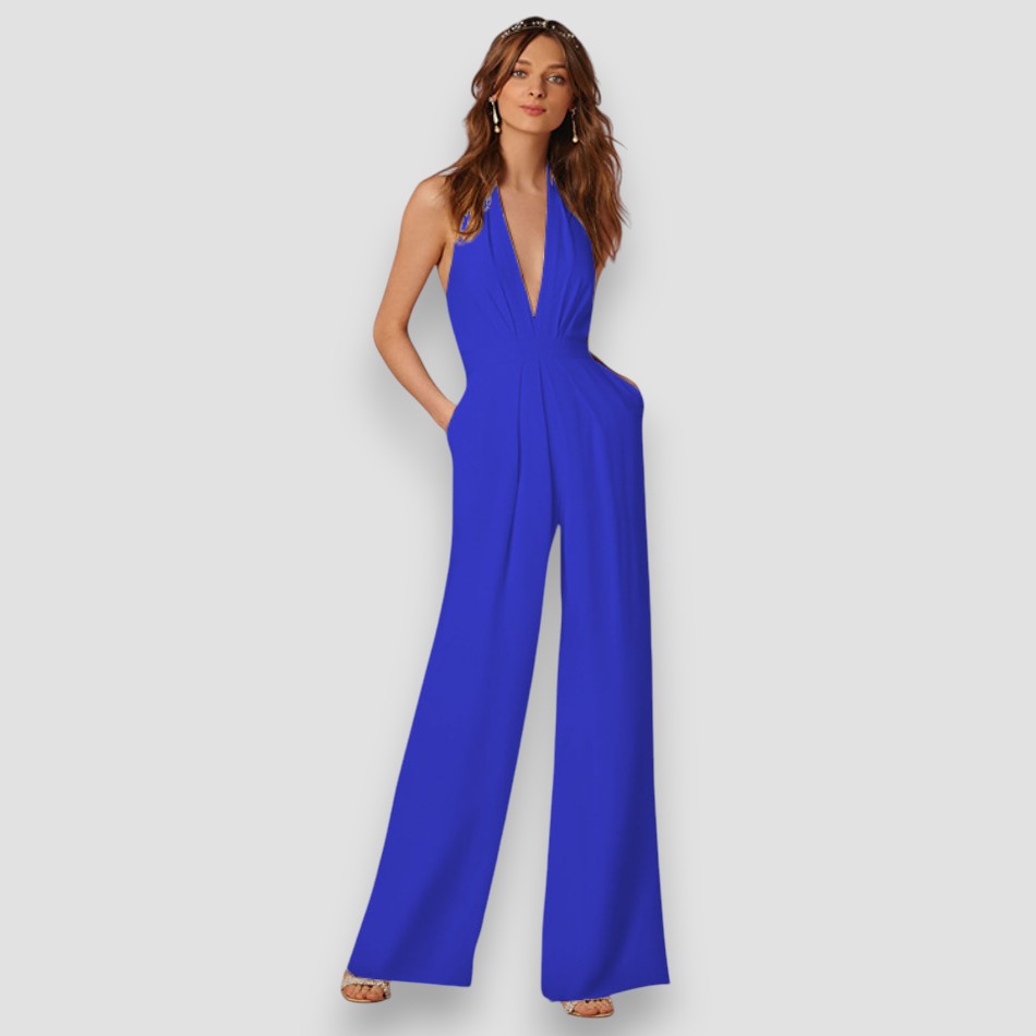 BEA – Mono Largo Halter Con Escote Profundo