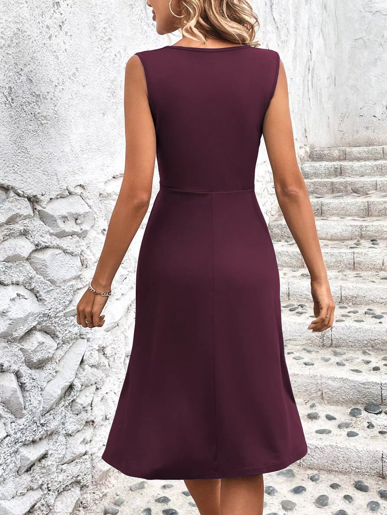ALICIA – Vestido Sin Mangas Con Fruncidos