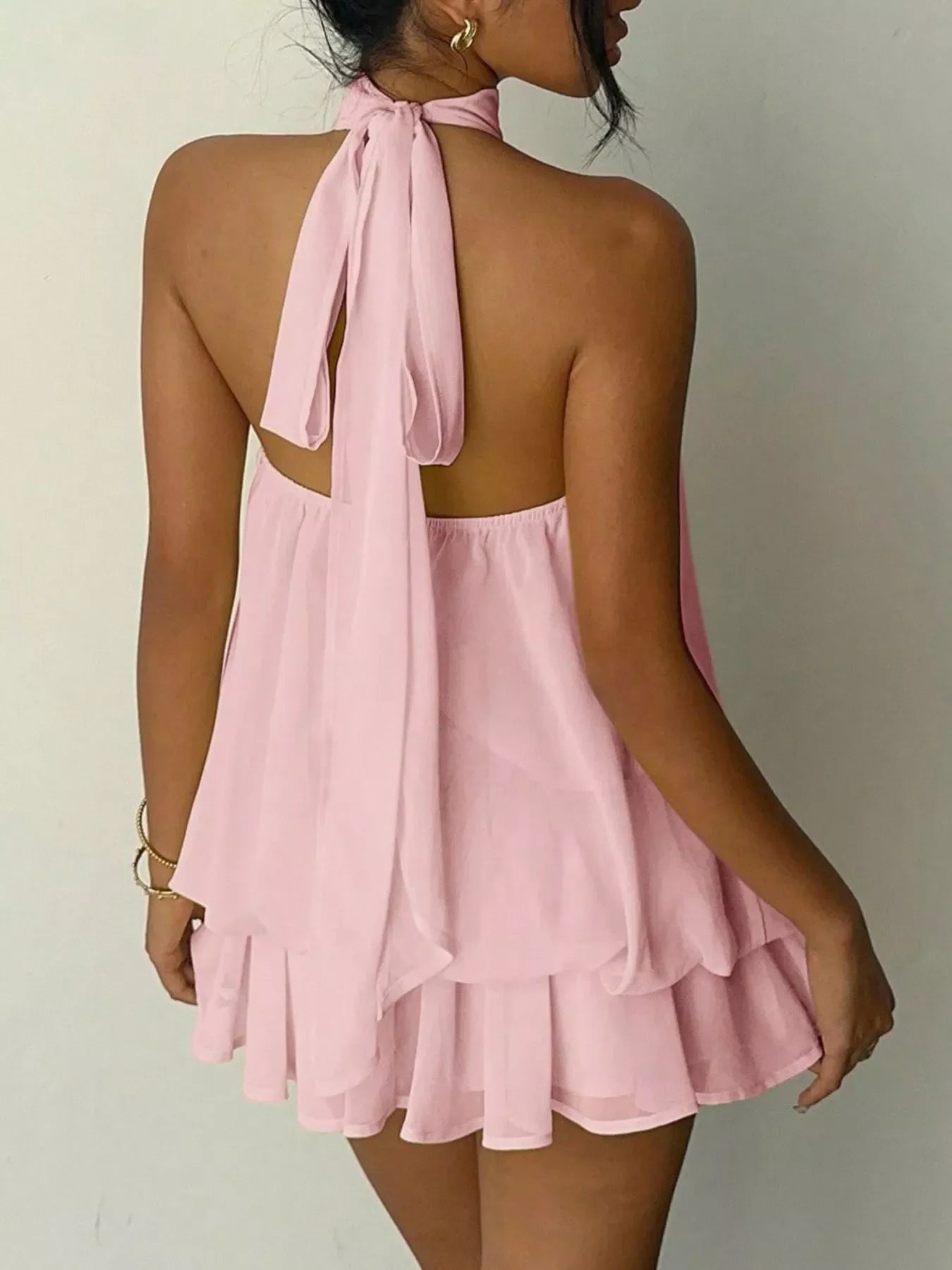 Vestido Con Cuello Halter
