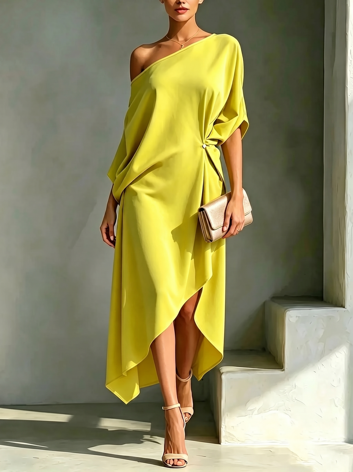MARÍA – Vestido Asimétrico De Un Hombro