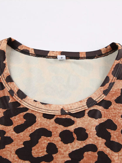 Body De Manga Larga Con Estampado De Leopardo
