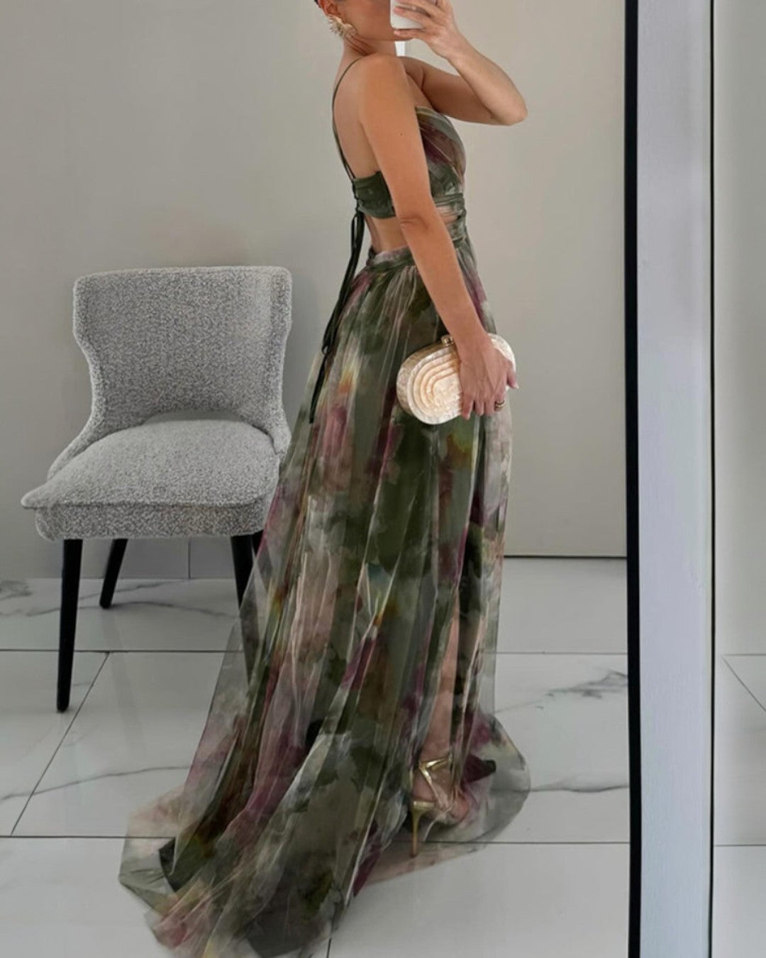 PAULA – Vestido Largo Estilo Floral