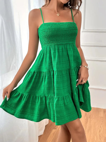 Vestido Sin Mangas Con Volantes