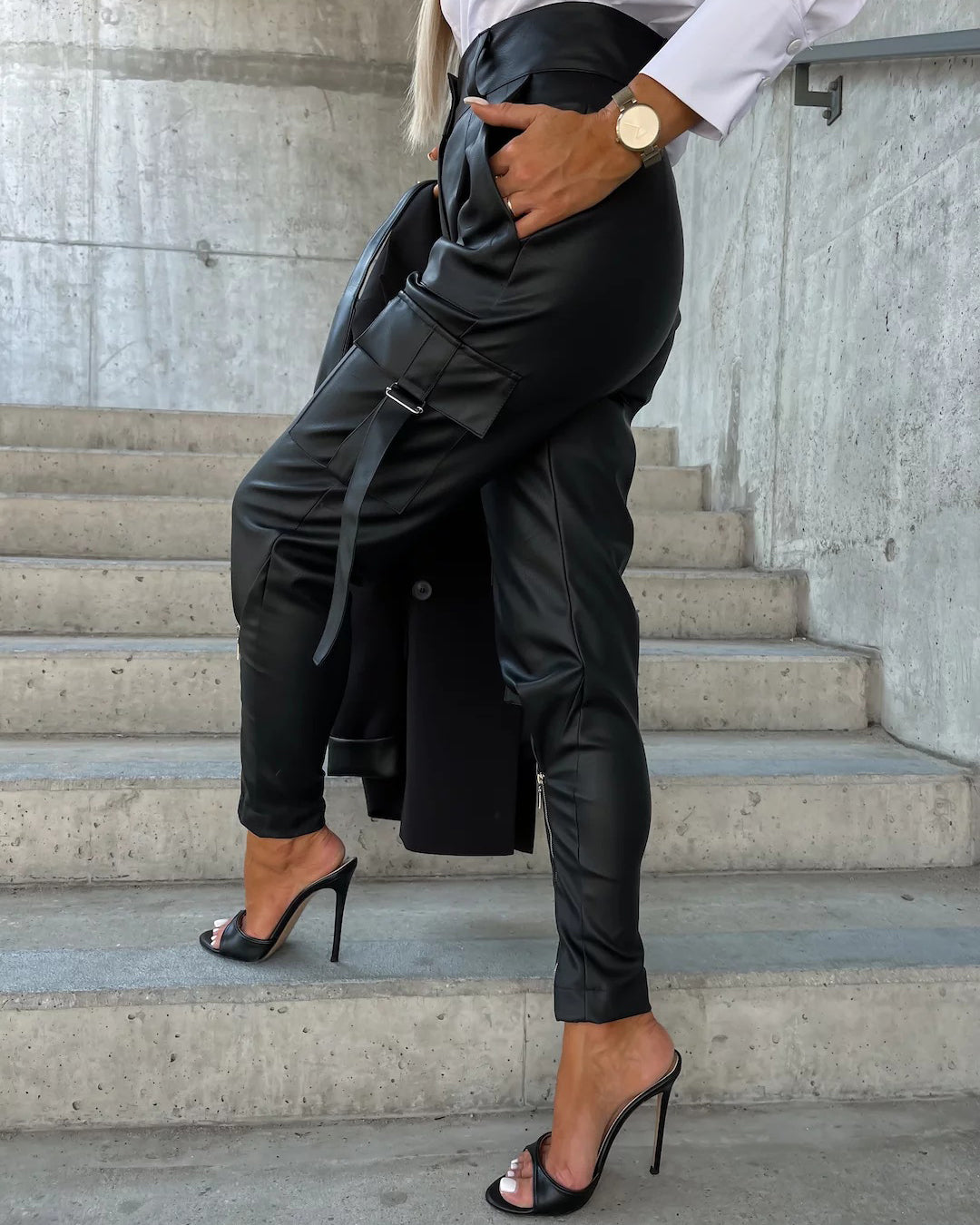 Tight leather pants
