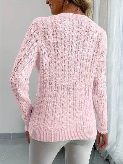 Elegant ribbed V-neck sweater