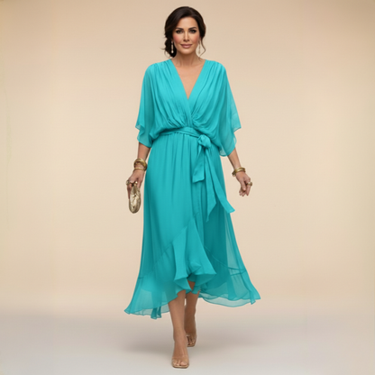 ANAIS – Vestido De Chiffon Con Escote En V