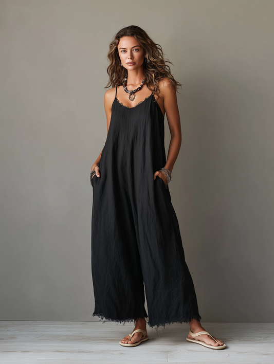 CARLA – Mono Minimalista Con Escote En V