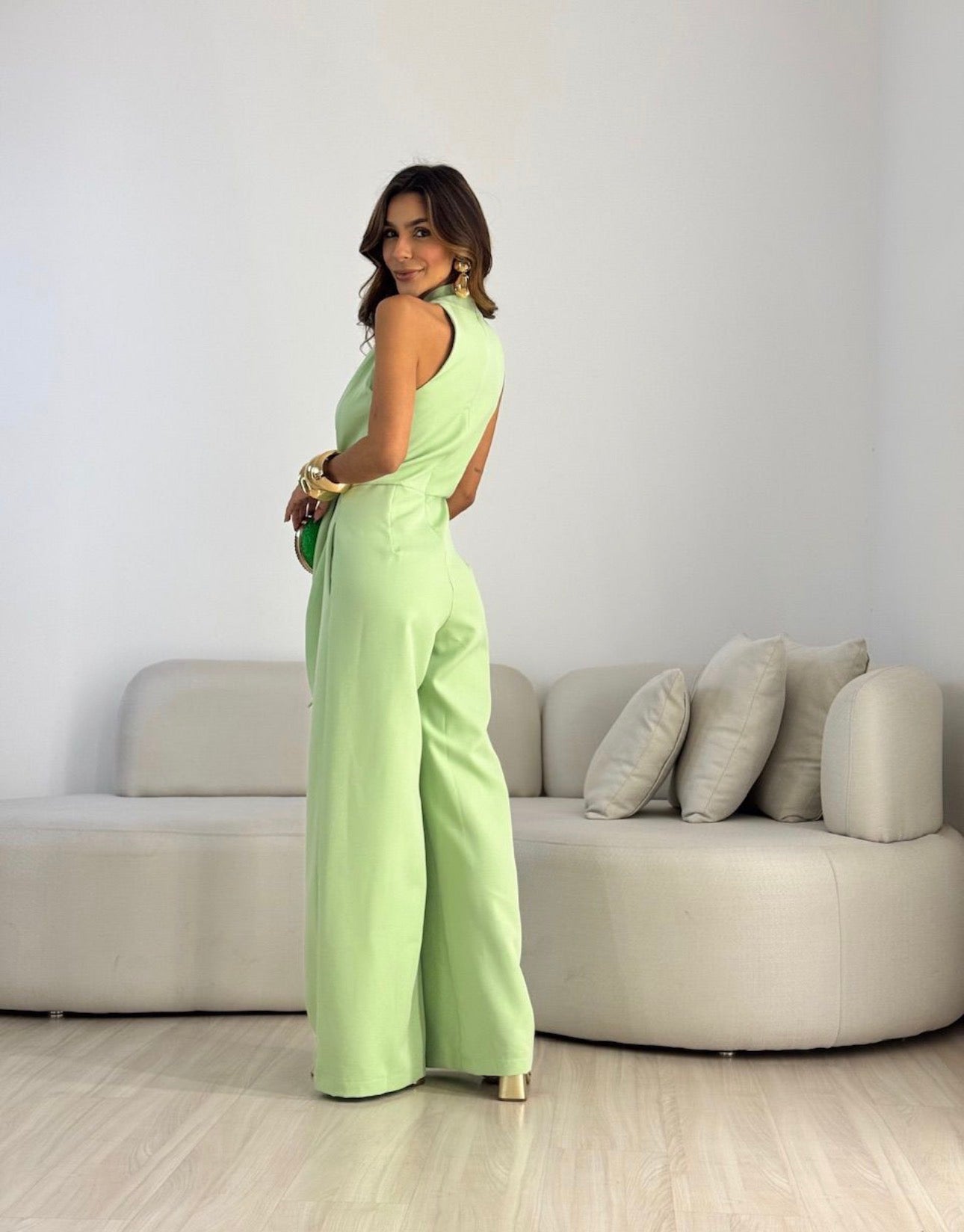 AMANDA – Mono elegante Con Cintura Anudada
