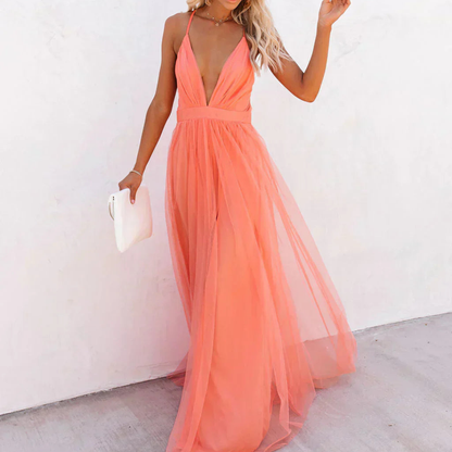AURORA – Vestido Elegante Con Espalda Descubierta
