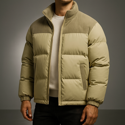 Jacket with corduroy panels