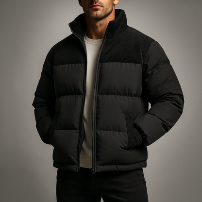 Jacket with corduroy panels