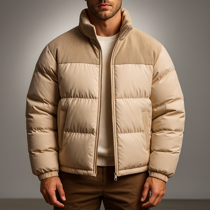 Jacket with corduroy panels