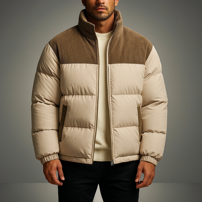 Jacket with corduroy panels