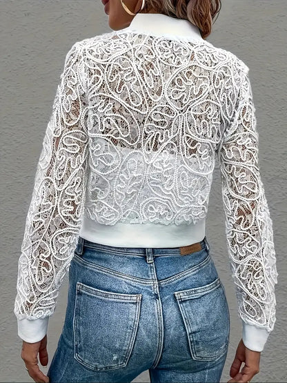 Lace bomber jacket
