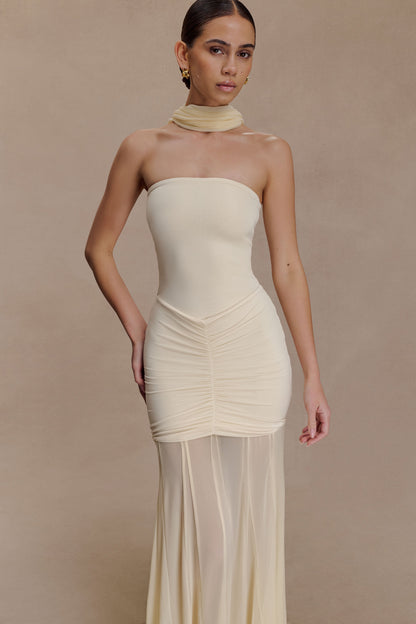 AITANA – Vestido De Malla Con Hombros Descubiertos