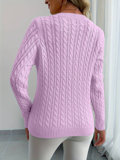 Elegant ribbed V-neck sweater
