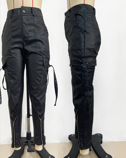 Tight leather pants