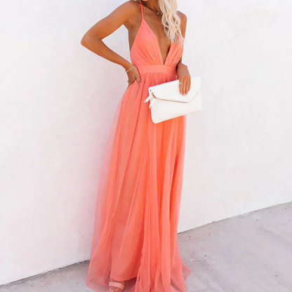 AURORA – Vestido Elegante Con Espalda Descubierta