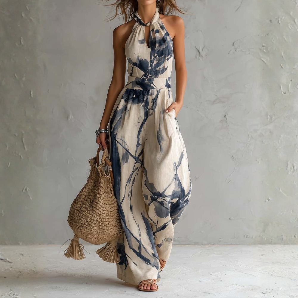 VIOLETA – Mono Elegante Con Estampado Artístico