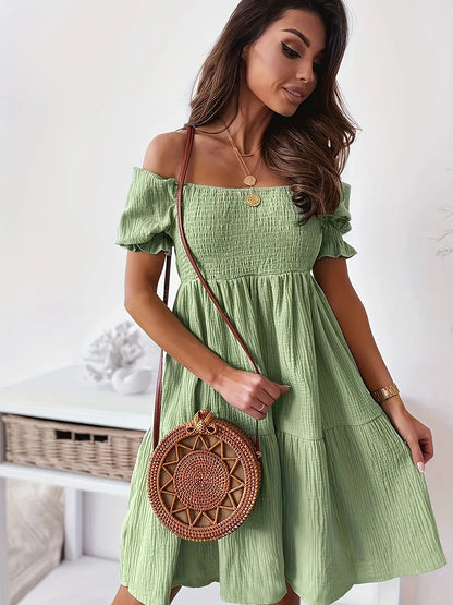 GABRIELA – Vestido De Manga Corta Con Volantes