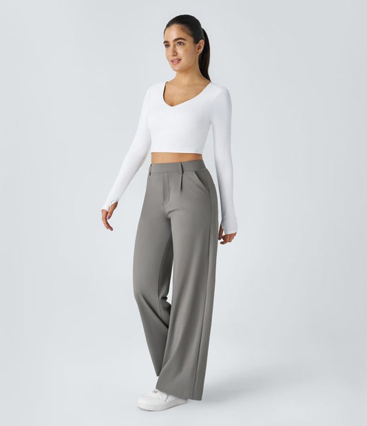 Pantalones Acampanados De Cintura Alta