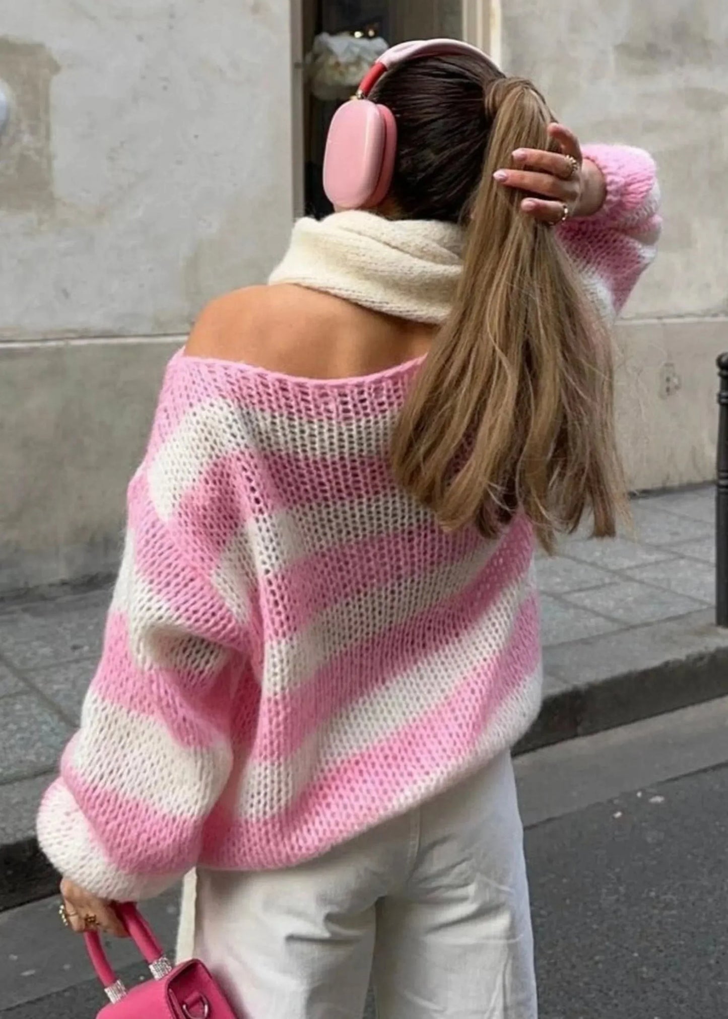 Jersey De Punto Suelto A Rayas