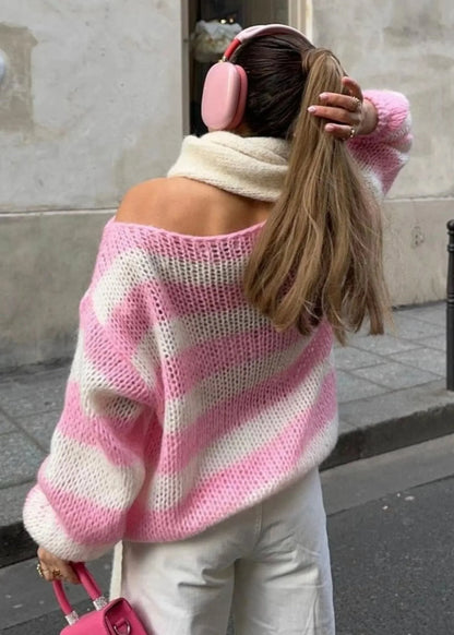 Jersey De Punto Suelto A Rayas