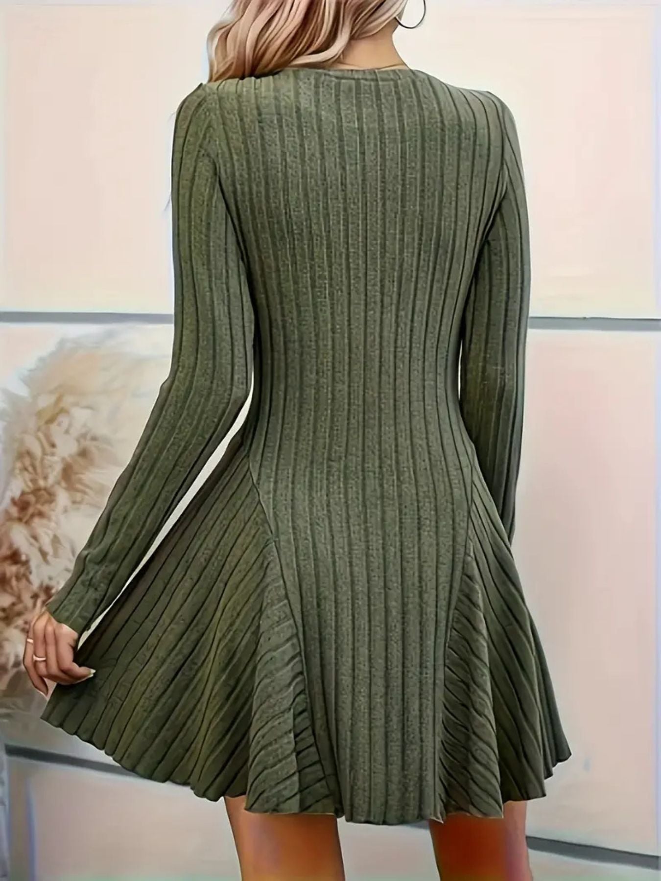 Vestido De Manga Larga De Punto