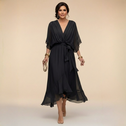 ANAIS – Vestido De Chiffon Con Escote En V