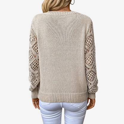 V-neck sweater with openwork details