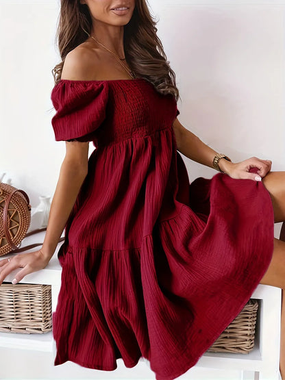 GABRIELA – Vestido De Manga Corta Con Volantes