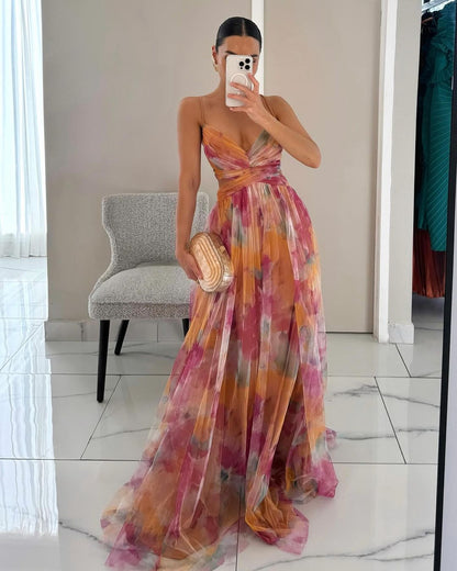 PAULA – Vestido Largo Estilo Floral