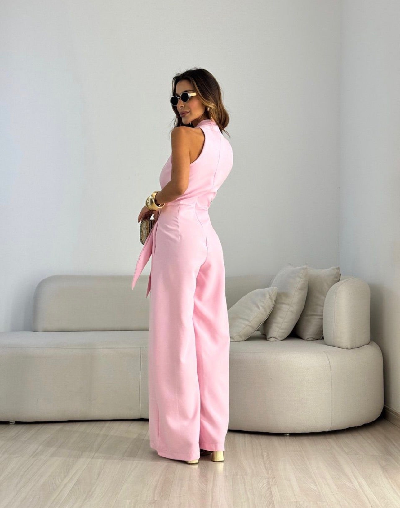 AMANDA – Mono elegante Con Cintura Anudada