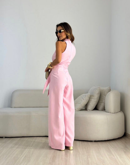 AMANDA – Mono elegante Con Cintura Anudada