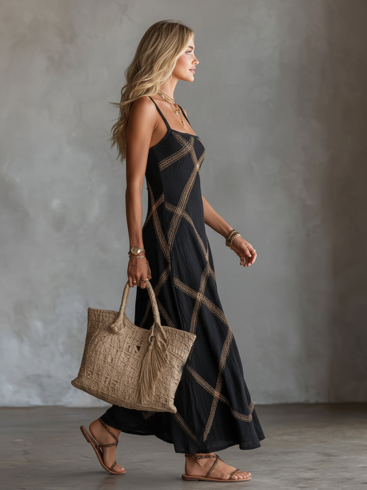 CHLOE – Vestido Maxi Geométrico
