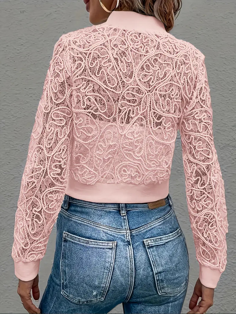 Lace bomber jacket