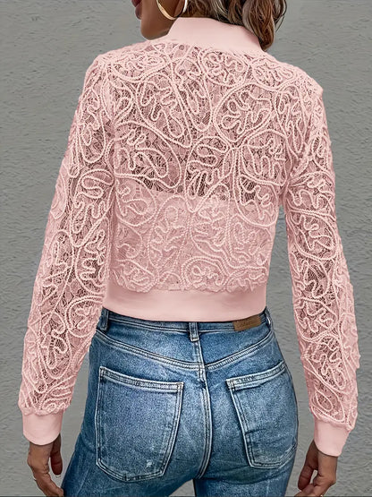 Lace bomber jacket