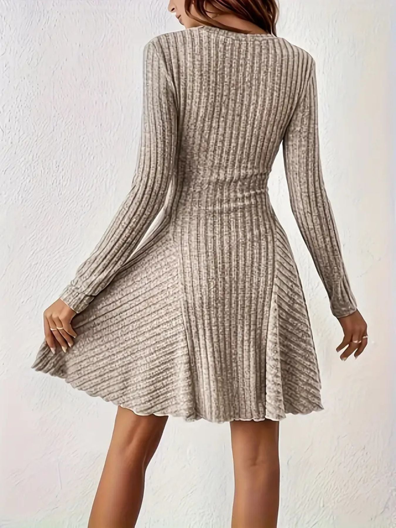 Vestido De Manga Larga De Punto