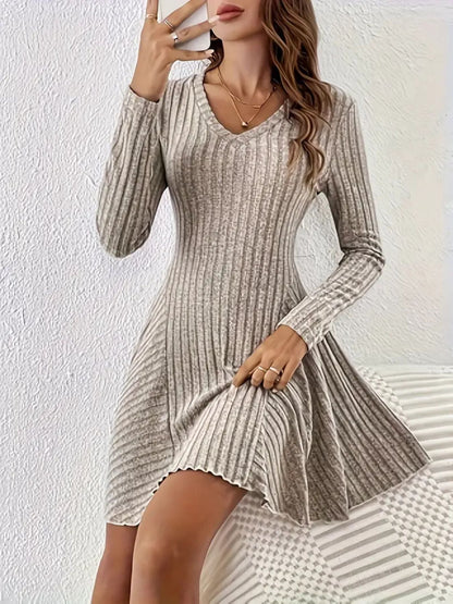 Vestido De Manga Larga De Punto