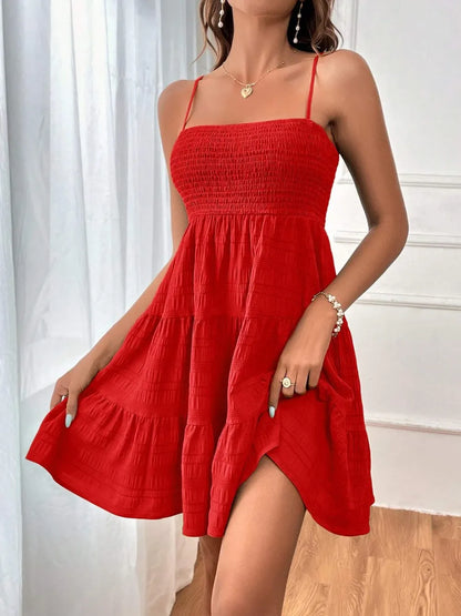 Vestido Sin Mangas Con Volantes
