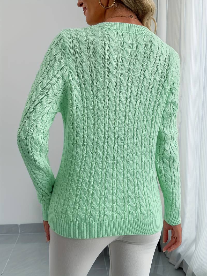 Elegant ribbed V-neck sweater
