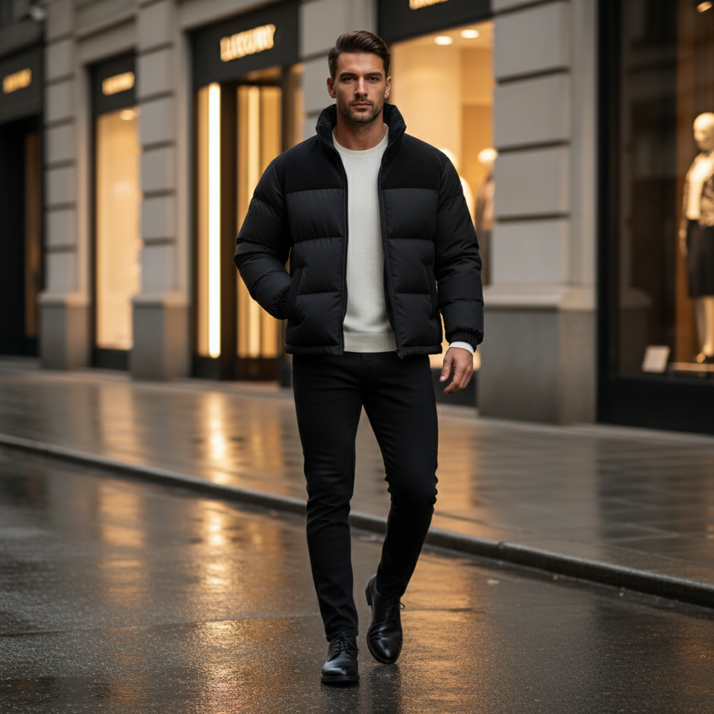 Jacket with corduroy panels