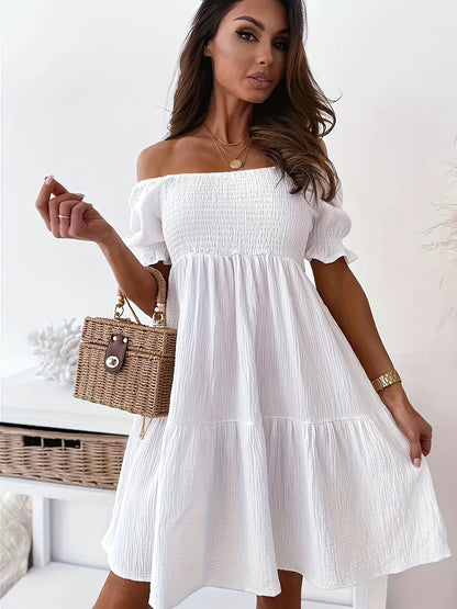 GABRIELA – Vestido De Manga Corta Con Volantes