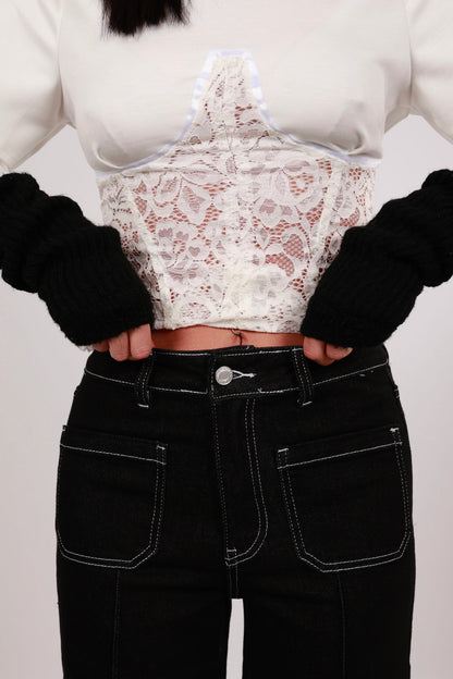 Wide Leg Jeans With Large Pockets