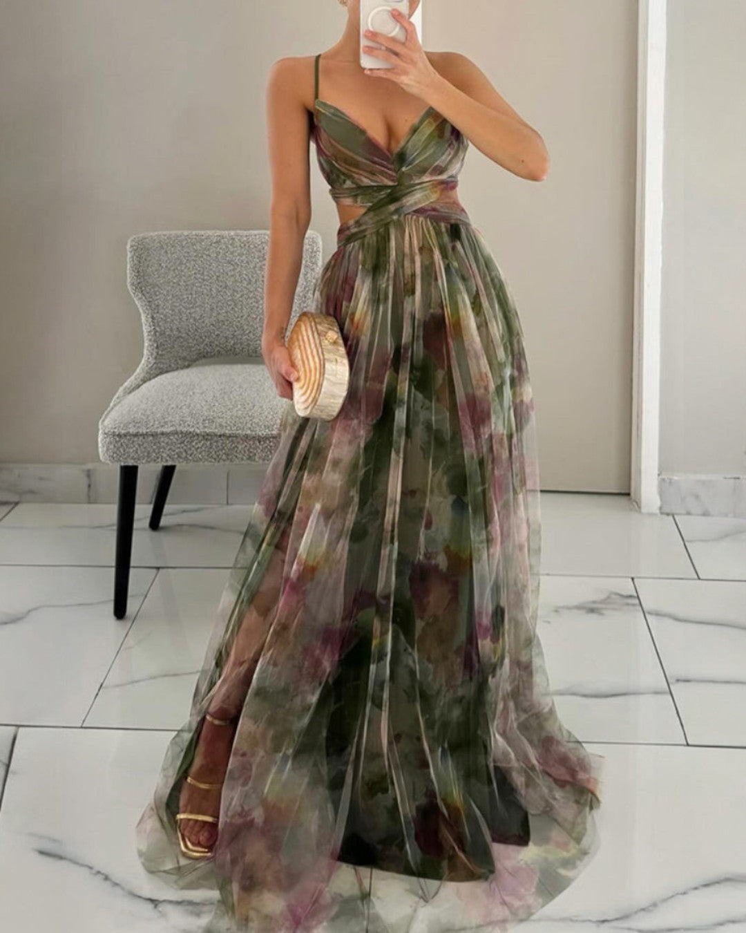 PAULA – Vestido Largo Estilo Floral
