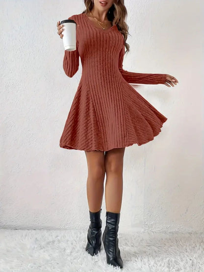 Vestido De Manga Larga De Punto